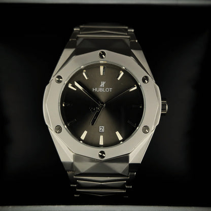 Luxury Diamond Cut Skeleton Men's Watch with Stainless Steel Chain